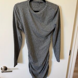 Express Heather Gray Body Contour Midi Dress